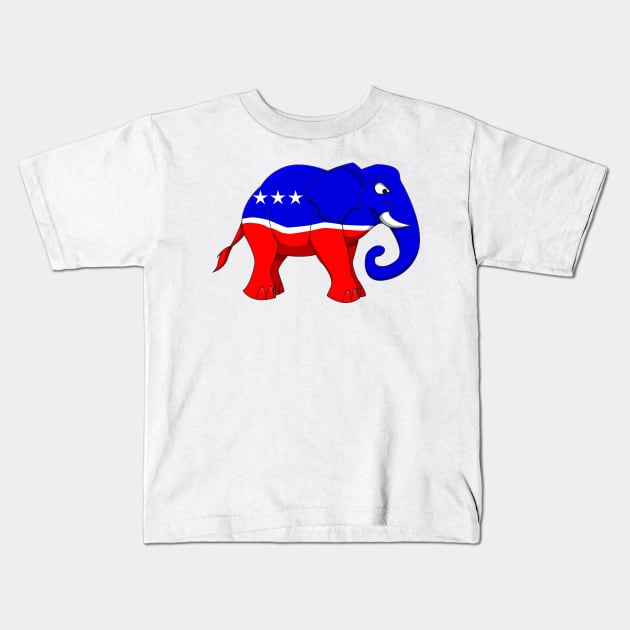 Republican Elephant Kids T-Shirt by Wickedcartoons